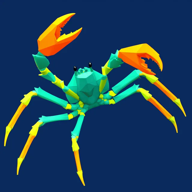 Spider Crab from How to Fish as a low-poly game boss portrait